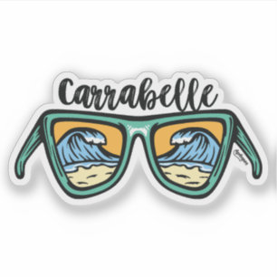 Retro Carrabelle Beach auf beiden Seiten Kunstwerk Aufkleber