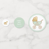 Retro Carriage Toys Bottle Mint Gold Baby Dusche Konfetti (Vorderseiten)