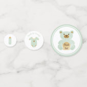 Retro Carriage Toys Bottle Mint Gold Baby Dusche Konfetti (Rückseiten)