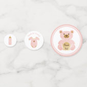 Retro Carriage Toys Flasche Pink Baby Girl Dusche Konfetti (Rückseiten)