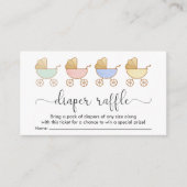 Retro Carriages Diaper Raffle Baby Dusche Begleitkarte (Vorderseite)