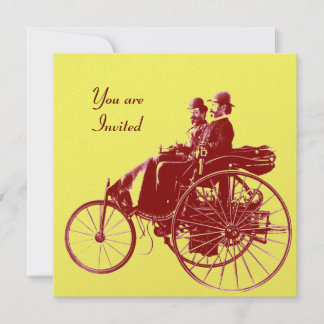 RETRO CARS 2 , AUTO-RESTORATION , Gelbgoldbraun Einladung