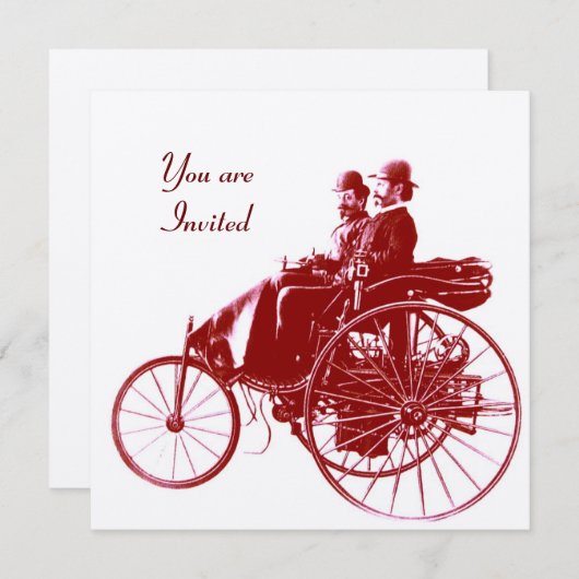 RETRO CARS 2 , AUTO-WIEDERHERSTELLUNG , goldbraun Einladung (Vorne/Hinten)