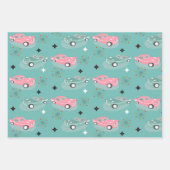 Retro Cars Atomare Sternexplosion Modernes Mittelz Geschenkpapier Set (Vorderseite 3)