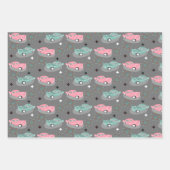 Retro Cars Atomare Sternexplosion Modernes Mittelz Geschenkpapier Set (Vorderseite)