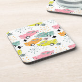 Retro Cars Atomic Sternexplosion Moderne Mitte Jah Getränkeuntersetzer (Linke Seite)