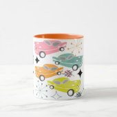 Retro Cars Atomic Sternexplosion Moderne Mitte Jah Tasse (Zentrum)