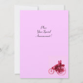 RETRO CARS AUTO RESTORATION Silberrote Fuchsie Einladung (Rückseite)