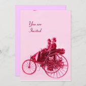 RETRO CARS AUTO RESTORATION Silberrote Fuchsie Einladung (Vorne/Hinten)