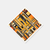 Retro Cars Geometric Mustard Mid Century Serviette (Ecke)