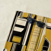Retro Cars Geometric Mustard Mid Century Strandtuch (Beispiel)