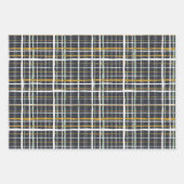 Retro Cars Weihnachtswald Bäume Grau Schwarz  Geschenkpapier Set (Vorderseite 3)