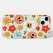 Retro Cartoon Blume Whimsical Happy Fun Case-Mate iPhone Hülle (Rückseite (Horizontal))
