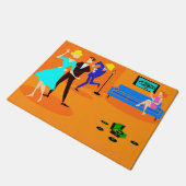 Retro Cartoon Cocktail Party Dose Mat Fußmatte (Schrägansicht)