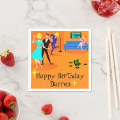 Retro Cartoon Cocktail Party Einweg Napkins Serviette (Beispiel)