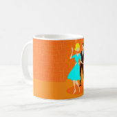 Retro Cartoon Cocktail Party Kaffee Tasse (Vorderseite Links)