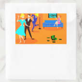 Retro Cartoon Cocktail Party Stickers (Tasche)