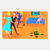 Retro Cartoon Cocktail Party Stickers (Vorderseite)