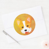 Retro-Cartoon-Corgi  Runder Aufkleber (Umschlag)