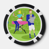 Retro Cartoon Couple bei Zuhause Poker Chip (Rückseite)