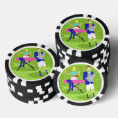 Retro Cartoon Couple bei Zuhause Poker Chip (Stapel)
