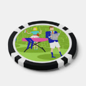 Retro Cartoon Couple bei Zuhause Poker Chip (Einzeln)