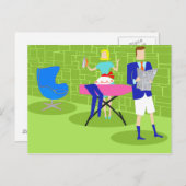 Retro Cartoon Couple bei Zuhause Postkarte (Vorne/Hinten)