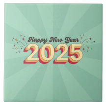 Retro Cartoon Design froh Neujahr 2025 Text