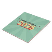Retro Cartoon Design froh Neujahr 2025 Text Fliese (Seite)