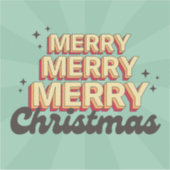 Retro Cartoon Design frohe Weihnachtsübersicht Aufkleber (Vorderseite)