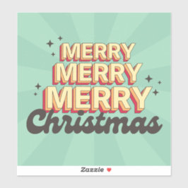 Retro Cartoon Design frohe Weihnachtsübersicht Aufkleber