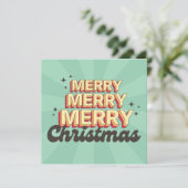 Retro Cartoon Design frohe Weihnachtsübersicht Einladung (Stehend Vorderseite)