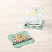 Retro Cartoon Design frohe Weihnachtsübersicht Untersetzer (Vor Ort)