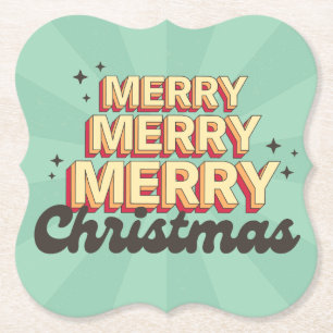 Retro Cartoon Design frohe Weihnachtsübersicht Untersetzer