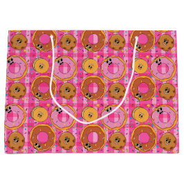 Retro Cartoon Donuts und Süßigkeiten Große Geschenktüte