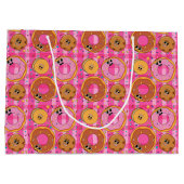 Retro Cartoon Donuts und Süßigkeiten Große Geschenktüte (Rückseite)
