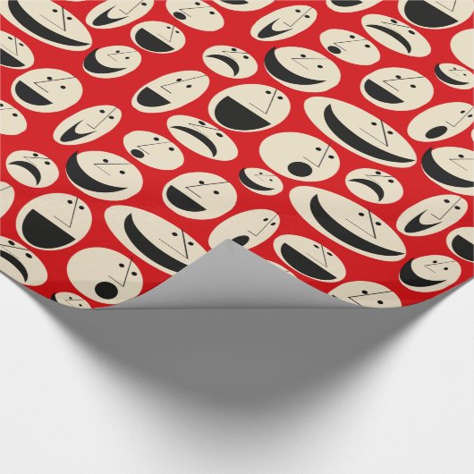 Retro Cartoon Faces Pattern Wrapping Paper Geschenkpapier (Ecke)