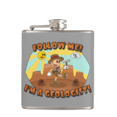 Retro Cartoon - Folge mir, dass ich Geologe bin! Flachmann (Vorderseite)