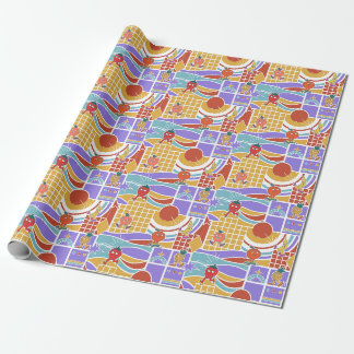 Retro-Cartoon-Früchte geometrisches Muster Geschenkpapier