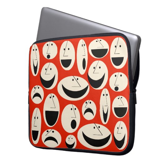 Retro-Cartoon gegenüber dem Muster Notebook-Sieb Laptopschutzhülle (Vorderseite Links)