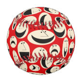 Retro-Cartoon gegenüber Muster-Baseball Baseball (Rückseite)