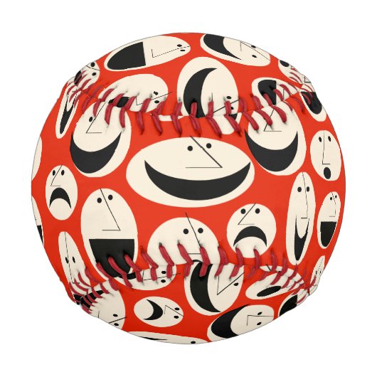 Retro-Cartoon gegenüber Muster-Baseball Baseball (Rückseite)