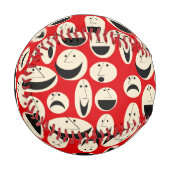 Retro-Cartoon gegenüber Muster-Baseball Baseball (Vorderseite Links)