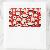 Retro-Cartoon gegenüber Muster-Rechteck-Sticker Rechteckiger Aufkleber (Tasche)