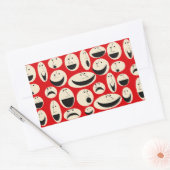 Retro-Cartoon gegenüber Muster-Rechteck-Sticker Rechteckiger Aufkleber (Umschlag)