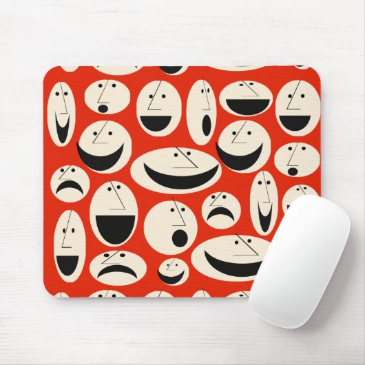 Retro-Cartoon gegenüber Mustermousepad Mousepad (Mit Mouse)