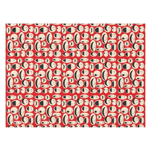 Retro-Cartoon gegenüber Mustertabletten Tischdecke (Vorderseite (Horizontal))