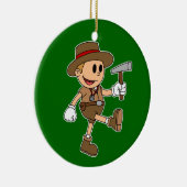 Retro Cartoon Geologist (Farbe) Keramik Ornament (Rechts)