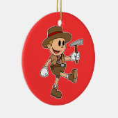 Retro Cartoon Geologist (Name hinzufügen) Keramik Ornament (Rechts)