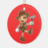 Retro Cartoon Geologist (Name hinzufügen) Keramik Ornament (Links)